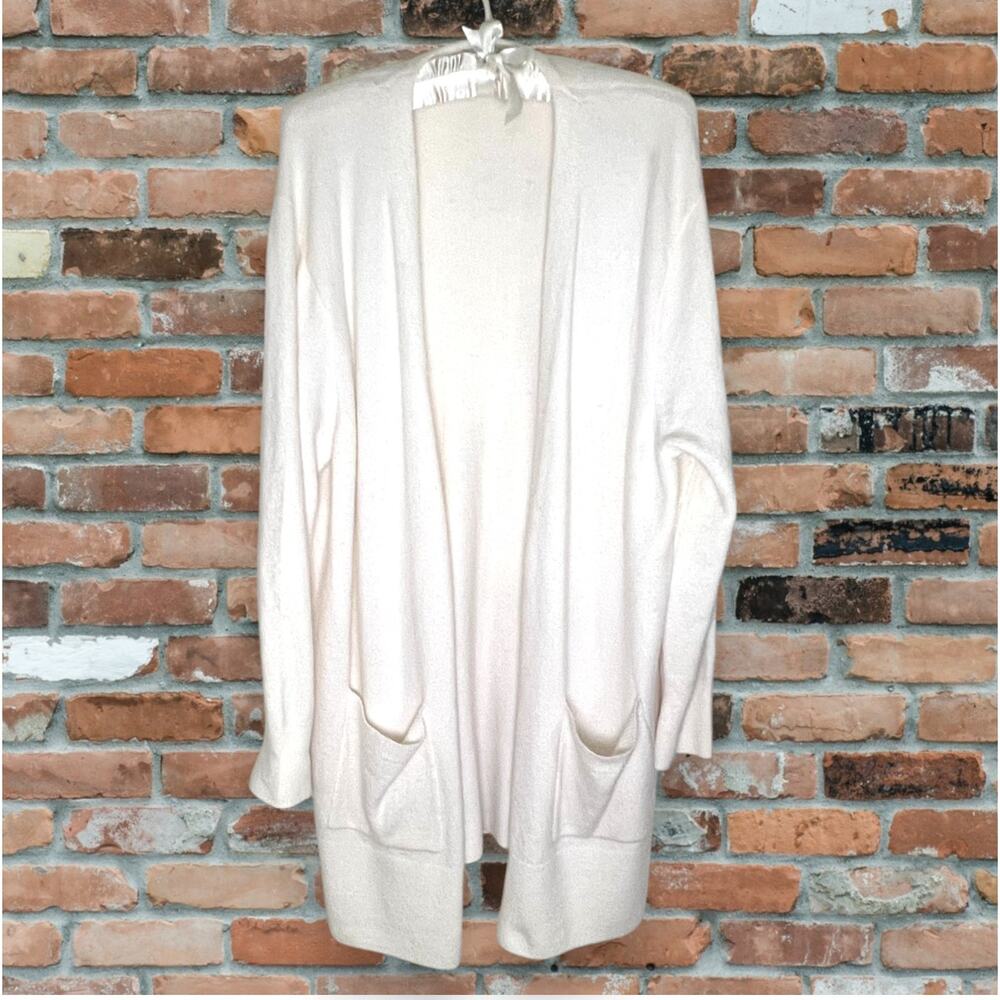 Madewell Women's Size L Cardigan Sweater Kent in Coziest Yarn Winter White Soft - Picture 2 of 10